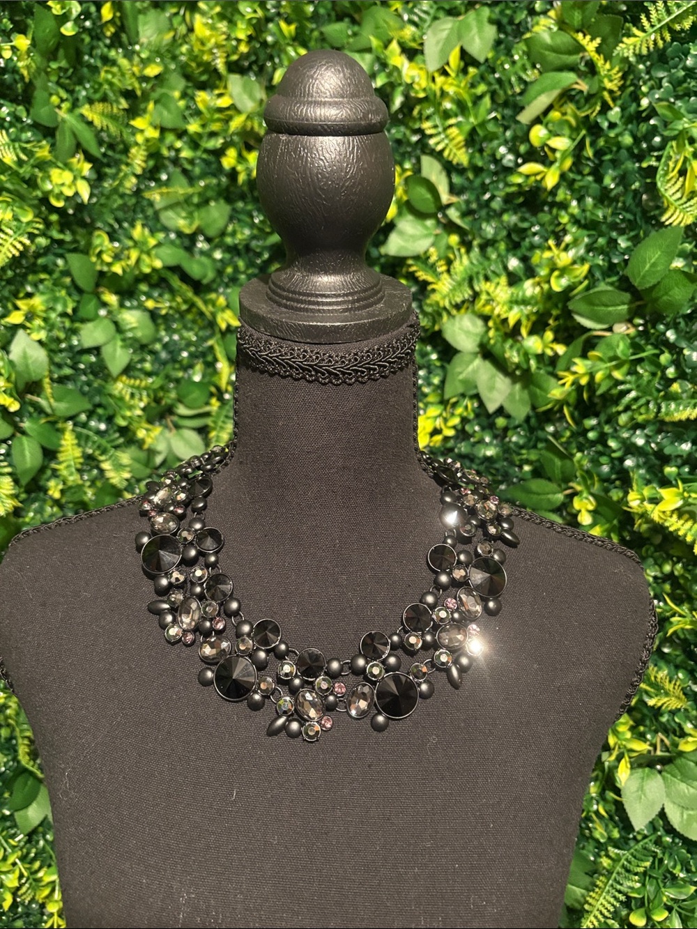 Target Black Floral Cluster Statement Necklace